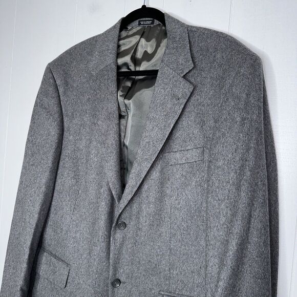 Oscar De La Renta Men’s Cashmere Wool Blend Blazer Jacket Gray Size 44R - Picture 3 of 5